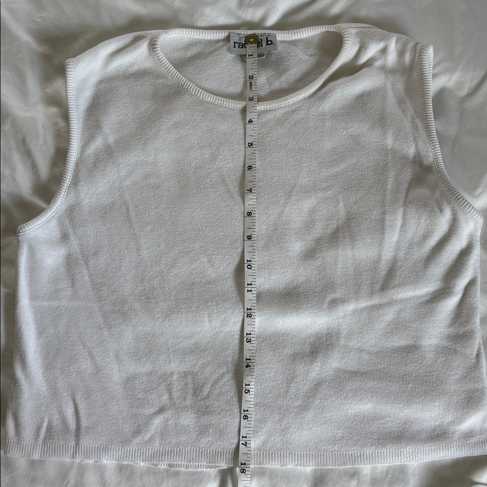 Raquel Allegra Soft White Sleeveless Knit Shell - Picture 6 of 6